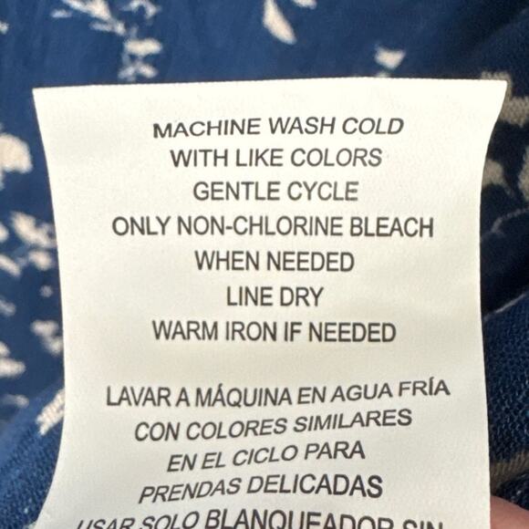 Mason & Belle Stitch Fix Blue Floral Pullover Rayon Blouse Tassels Size S NWT - Picture 9 of 10